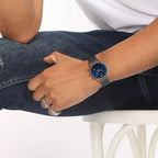 Luigi Men Quartz Blue Dial Chronograph Stainless Steel Watch AR1979