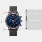 Luigi Men Quartz Blue Dial Chronograph Stainless Steel Watch AR1979