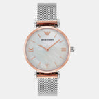 Gianni T-Bar Women Quartz White Mother Of Pearl Dial Analog Stainless Steel Watch AR2067