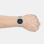 Renato Men Quartz Black Dial Chronograph Stainless Steel Watch AR2434