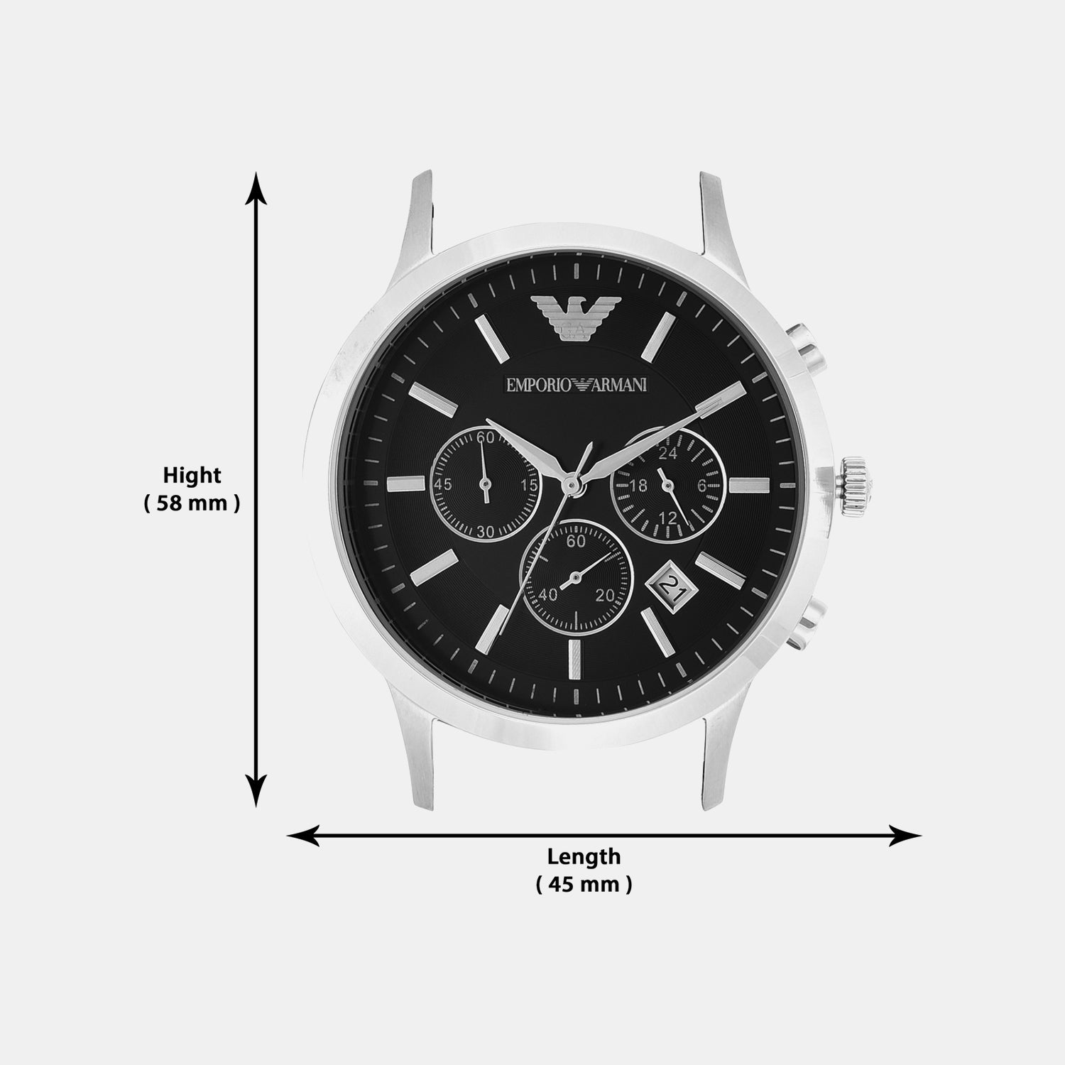Renato Men Quartz Black Dial Chronograph Stainless Steel Watch AR2434