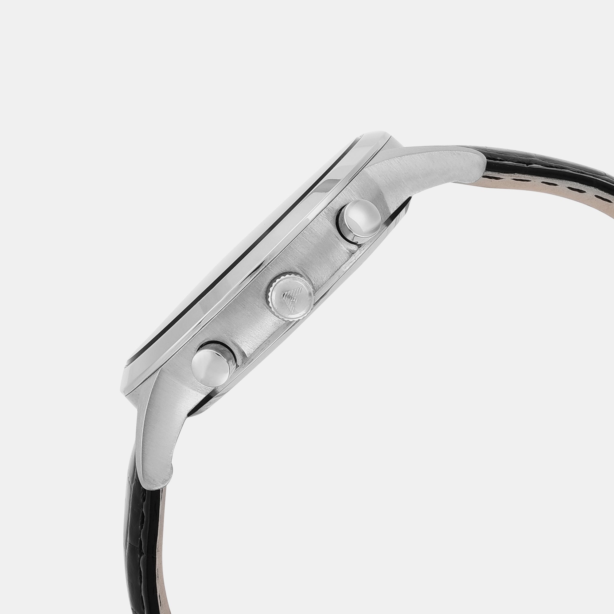 Renato Men Quartz Black Dial Chronograph Leather Watch AR2447