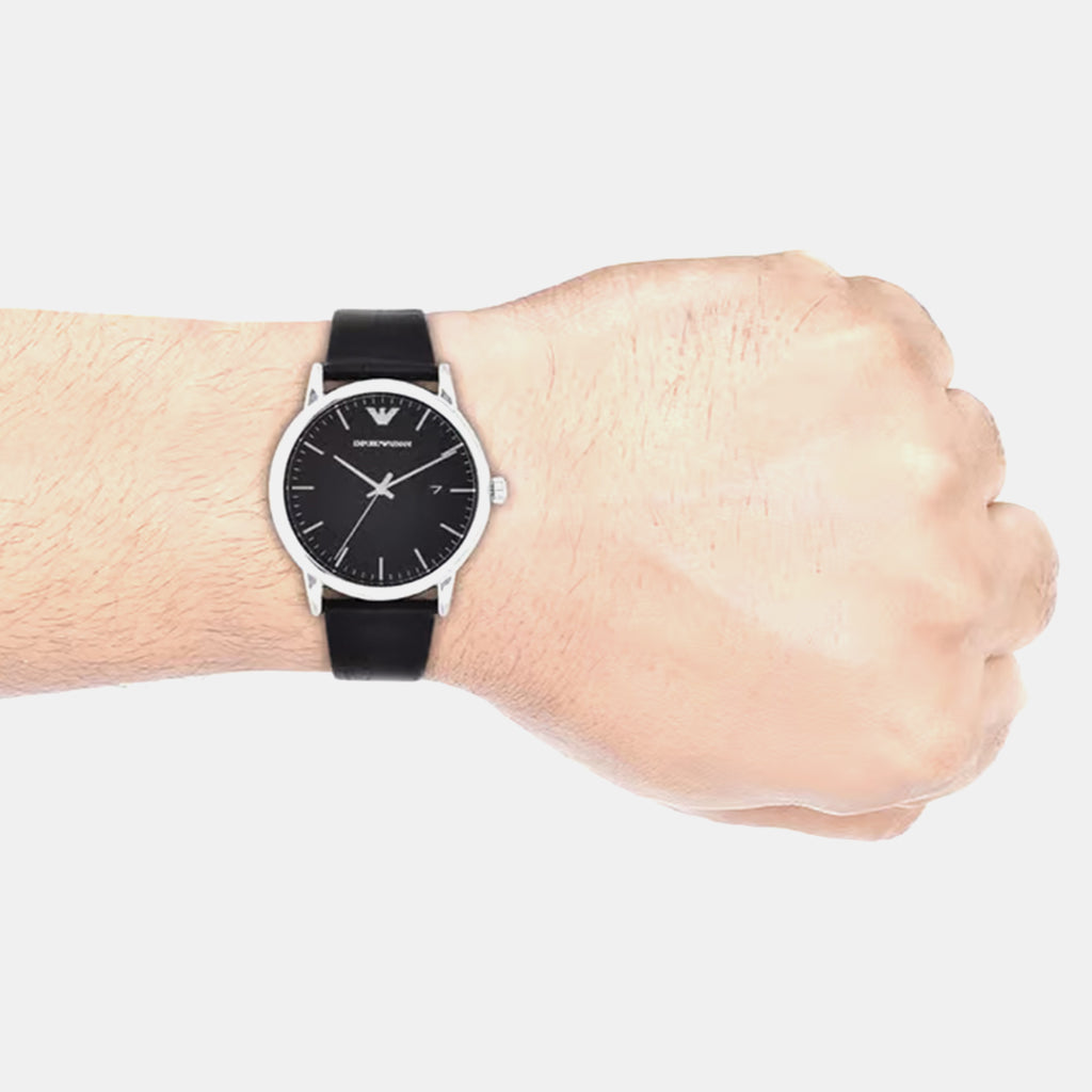 Luigi Men Quartz Black Dial Analog Leather Watch AR2500