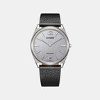 Suratto Men Quartz Silver Dial Analog Leather Watch AR3120-16A