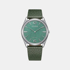 Suratto Men Quartz Green Dial Analog Leather Watch AR3120-32X