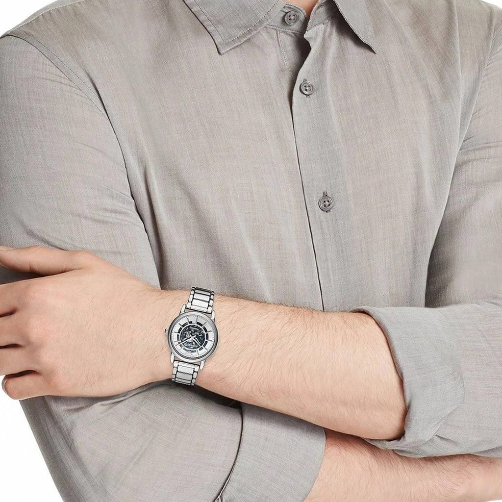 Luigi Men Automatic Silver Dial Analog Stainless Steel Watch AR60006