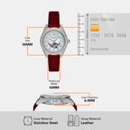 Leo Women Automatic Silver Dial Analog Leather Watch AR60075