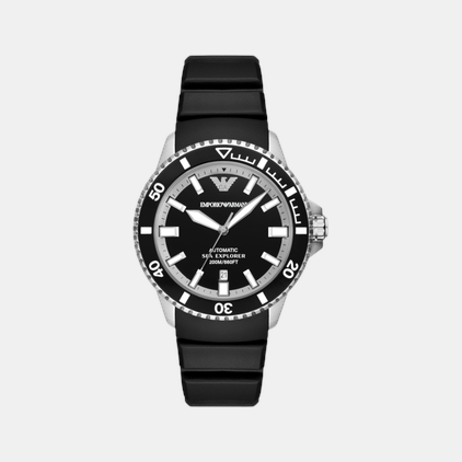 Men Automatic Black Dial Analog Silicone Watch AR60078