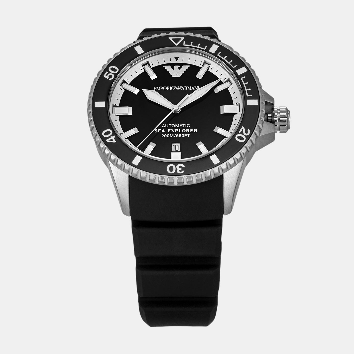 Men Automatic Black Dial Analog Silicone Watch AR60078