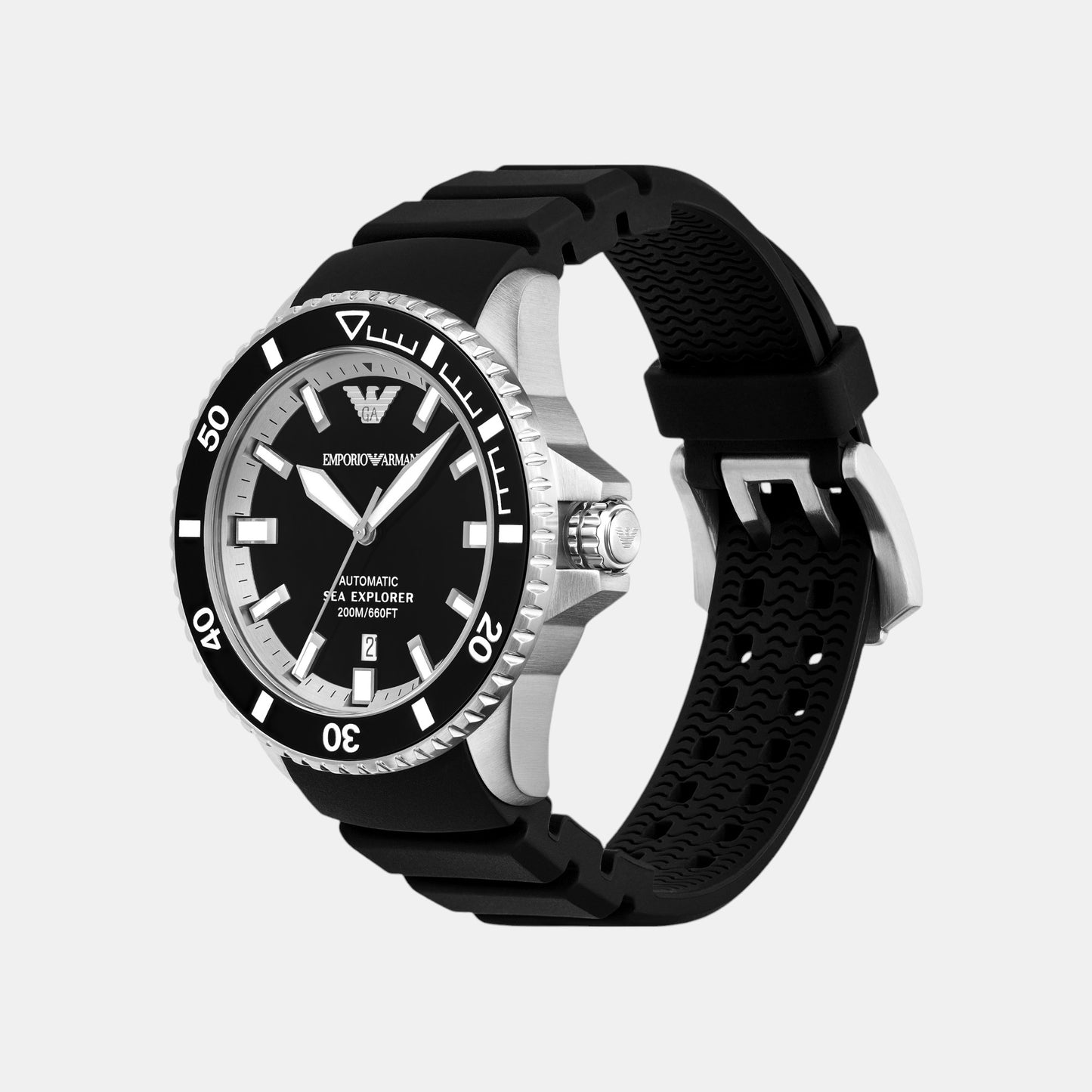 Men Automatic Black Dial Analog Silicone Watch AR60078