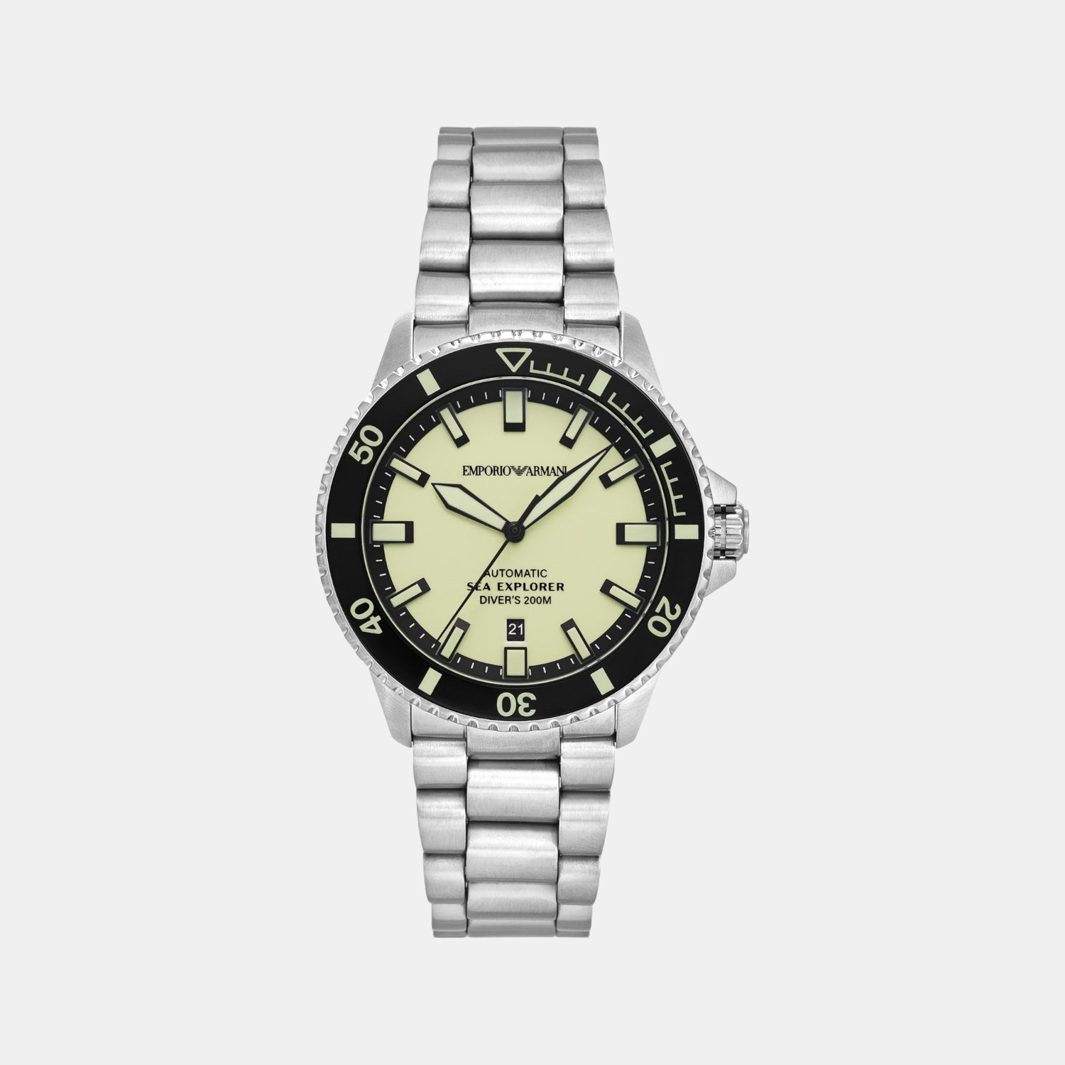 Sea Explorer Men Mechanical Yellow Dial Analog Stainless Steel Watch AR60083