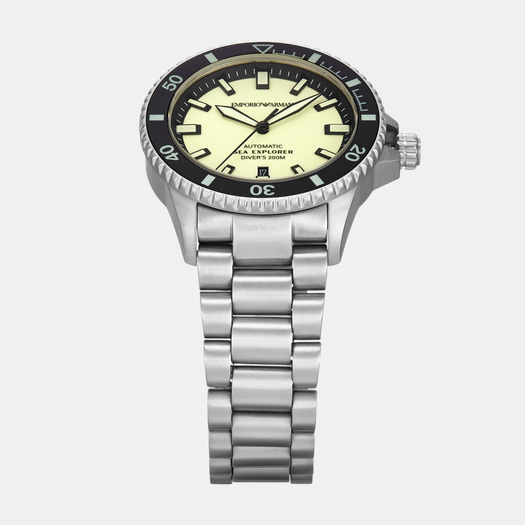Sea Explorer Men Mechanical Yellow Dial Analog Stainless Steel Watch AR60083