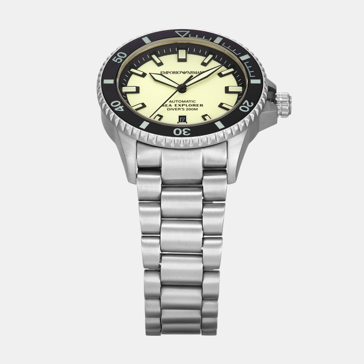 Sea Explorer Men Mechanical Yellow Dial Analog Stainless Steel Watch AR60083