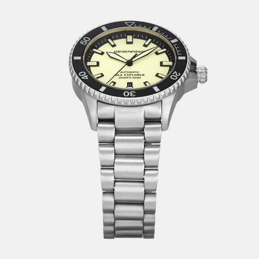 Sea Explorer Men Mechanical Yellow Dial Analog Stainless Steel Watch AR60083