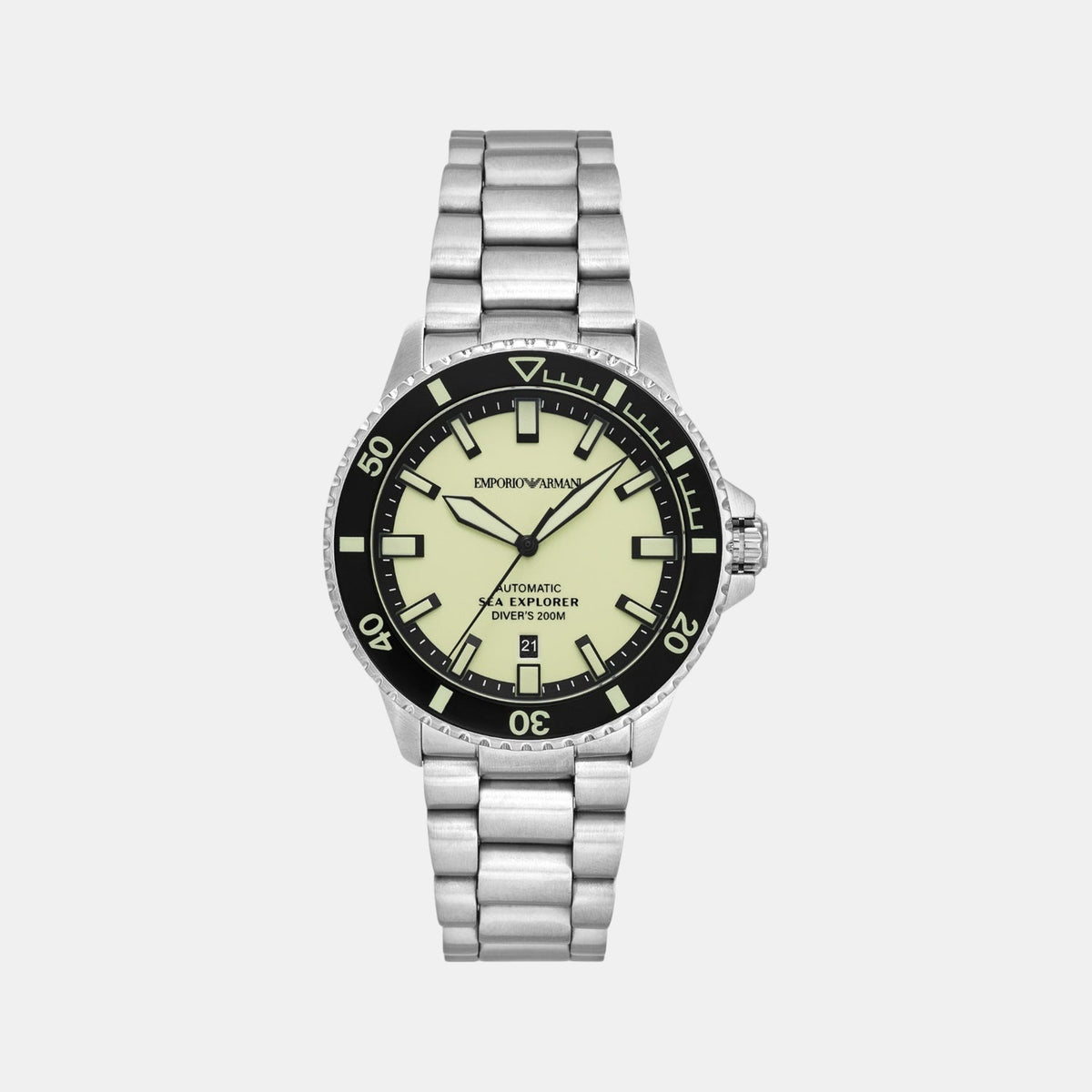 Sea Explorer Men Automatic Yellow Dial Analog Stainless Steel Watch AR60083