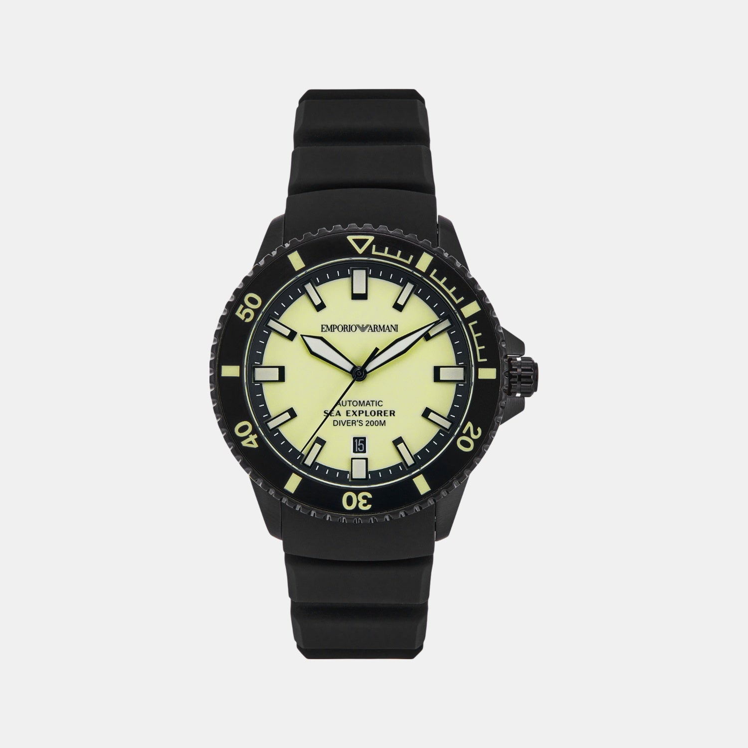 Sea Explorer Men Mechanical Yellow Dial Analog Silicone Watch AR60085