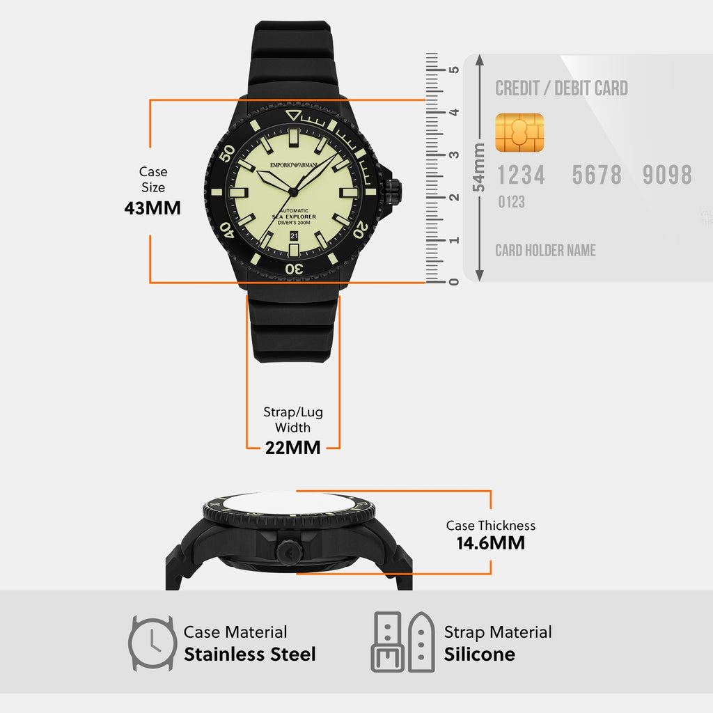 Sea Explorer Men Mechanical Yellow Dial Analog Silicone Watch AR60085