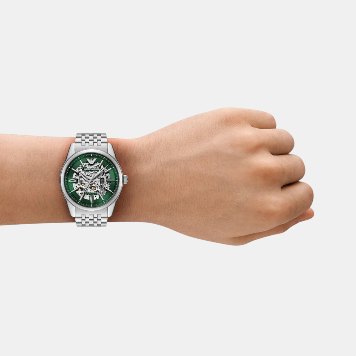 Men Automatic Green Dial Analog Stainless Steel Watch AR60091