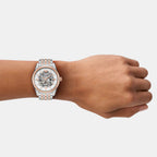 Men Automatic Silver Dial Analog Stainless Steel Watch AR60092