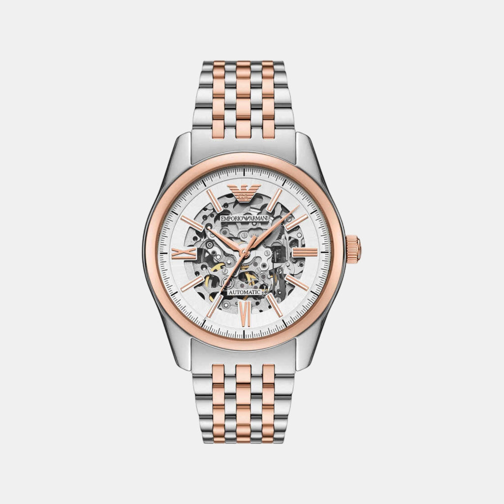 Men Automatic Silver Dial Analog Stainless Steel Watch AR60092