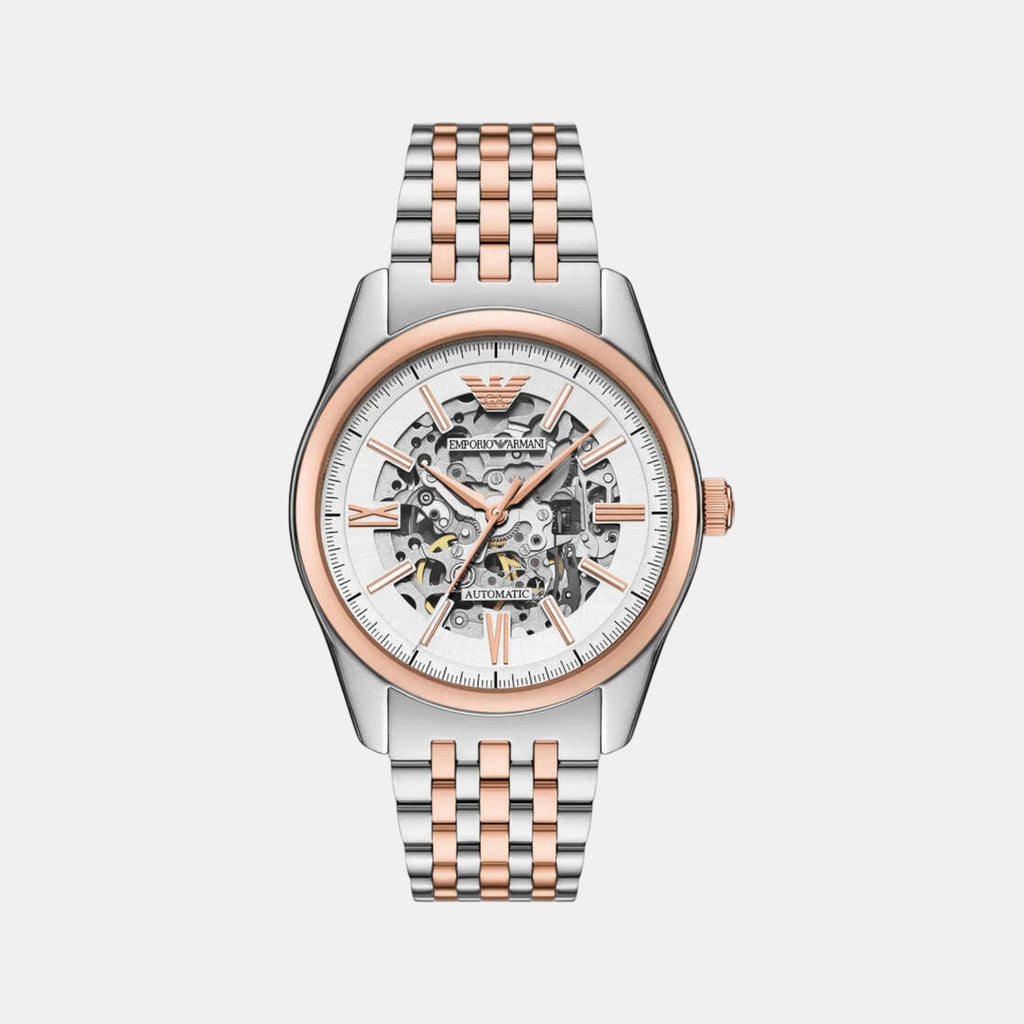 Men Automatic Silver Dial Analog Stainless Steel Watch AR60092