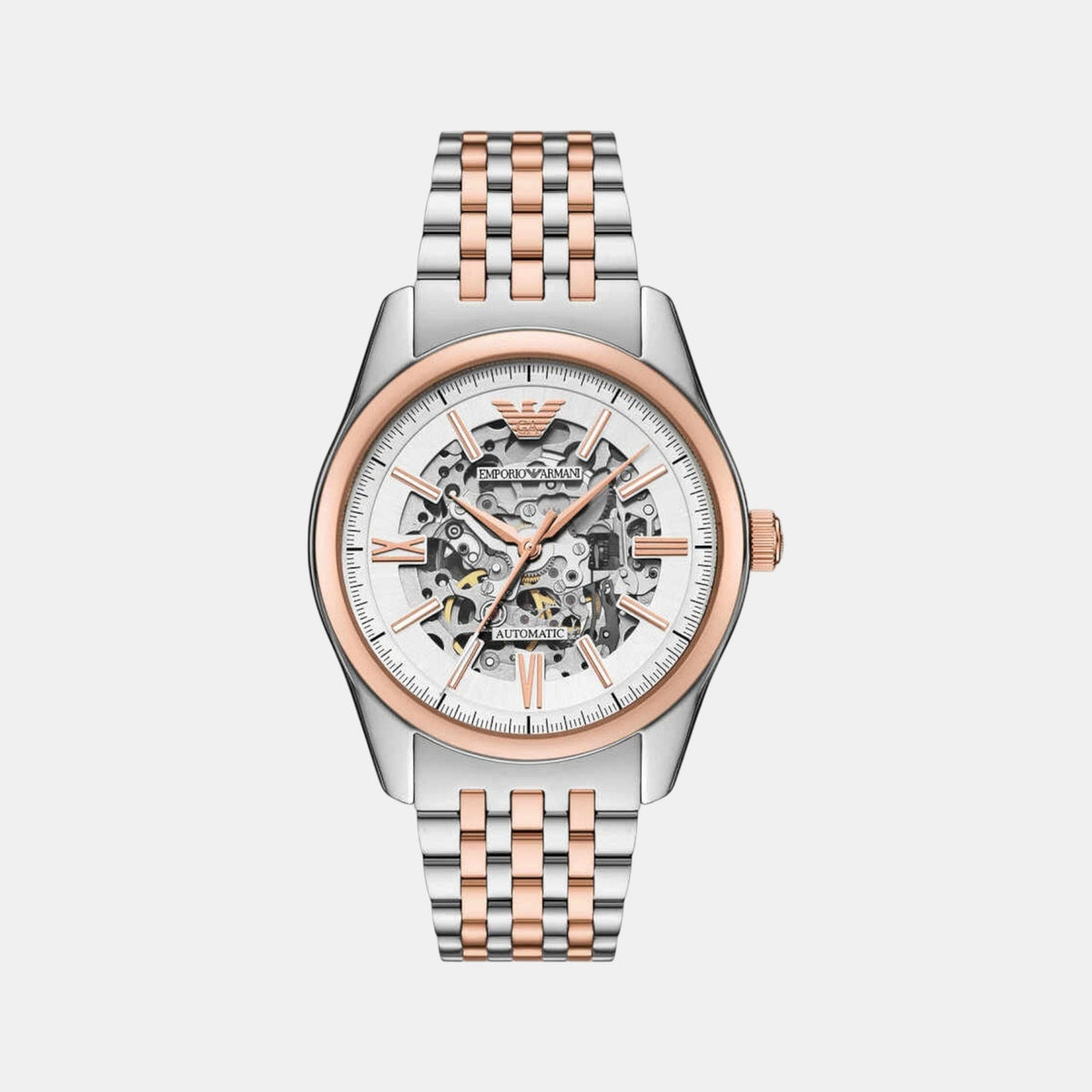 Men Automatic Silver Dial Analog Stainless Steel Watch AR60092