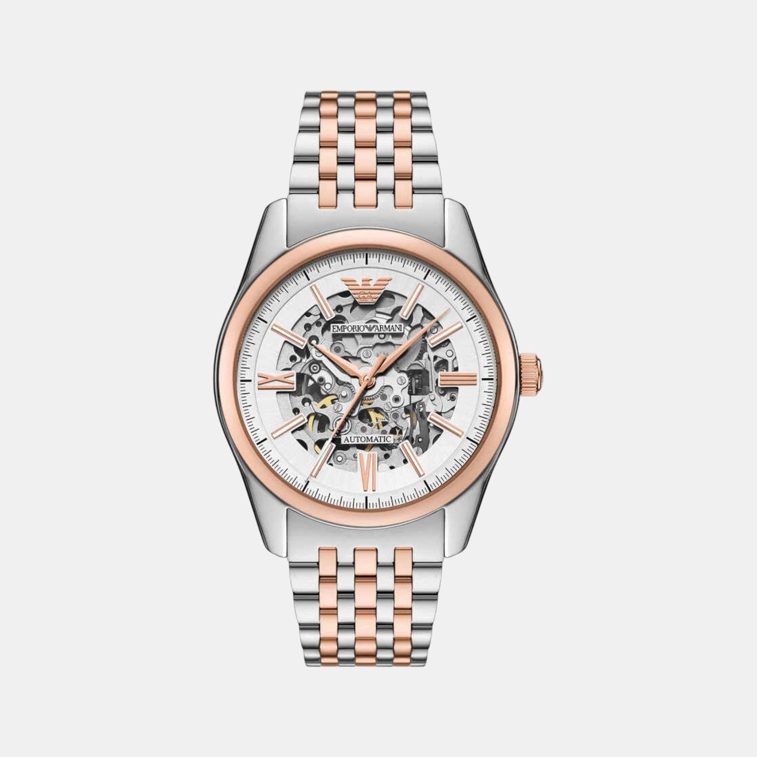 Men Automatic Silver Dial Analog Stainless Steel Watch AR60092