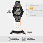 Men Automatic Black Dial Analog Stainless Steel Watch AR60093