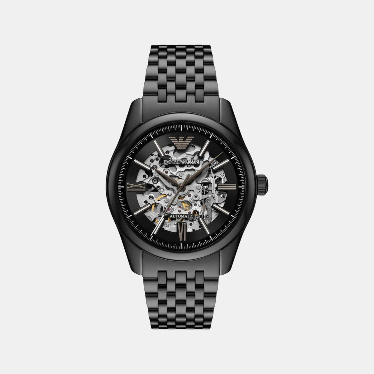 Men Automatic Black Dial Analog Stainless Steel Watch AR60093