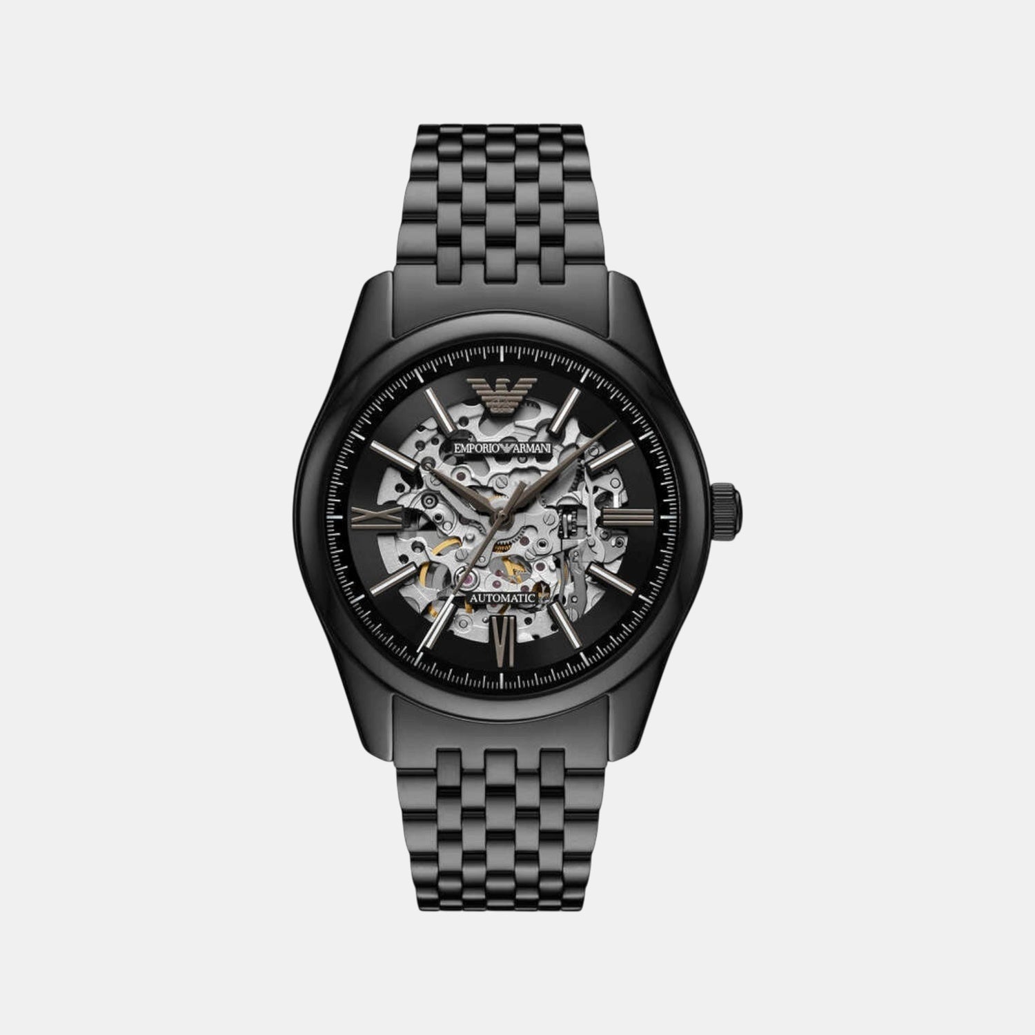 Men Automatic Black Dial Analog Stainless Steel Watch AR60093