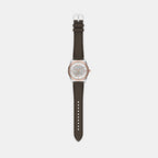 Men Automatic Silver Dial Analog Leather Watch AR60094