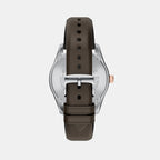 Men Automatic Silver Dial Analog Leather Watch AR60094