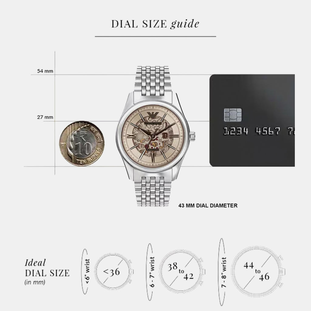 Men Automatic Beige Dial Analog Stainless Steel Watch AR60095