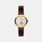 Women Automatic Mother Of Pearl Dial Analog Leather Watch AR60097