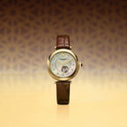 Women Automatic Mother Of Pearl Dial Analog Leather Watch AR60097