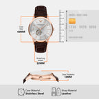 Men Automatic Silver Dial Analog Leather Watch AR60098