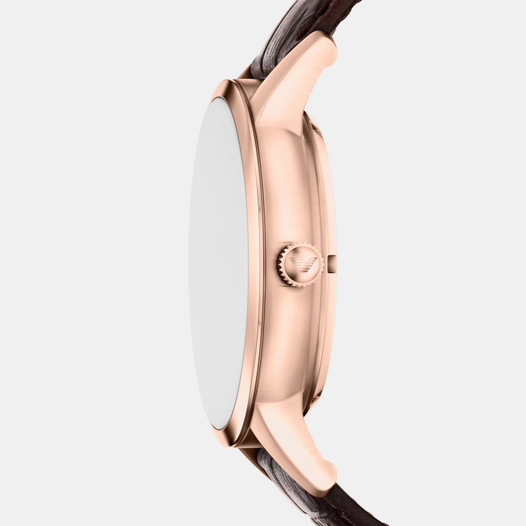 Men Automatic Silver Dial Analog Leather Watch AR60098