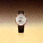 Men Automatic Silver Dial Analog Leather Watch AR60098