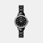 Cleo Women Quartz Black Dial Analog Ceramic Watch AR70008