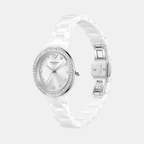 Cleo Women Quartz Silver Dial Analog Ceramic Watch AR70013