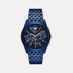 Men Quartz Blue Dial Chronograph Ceramic Watch AR70016
