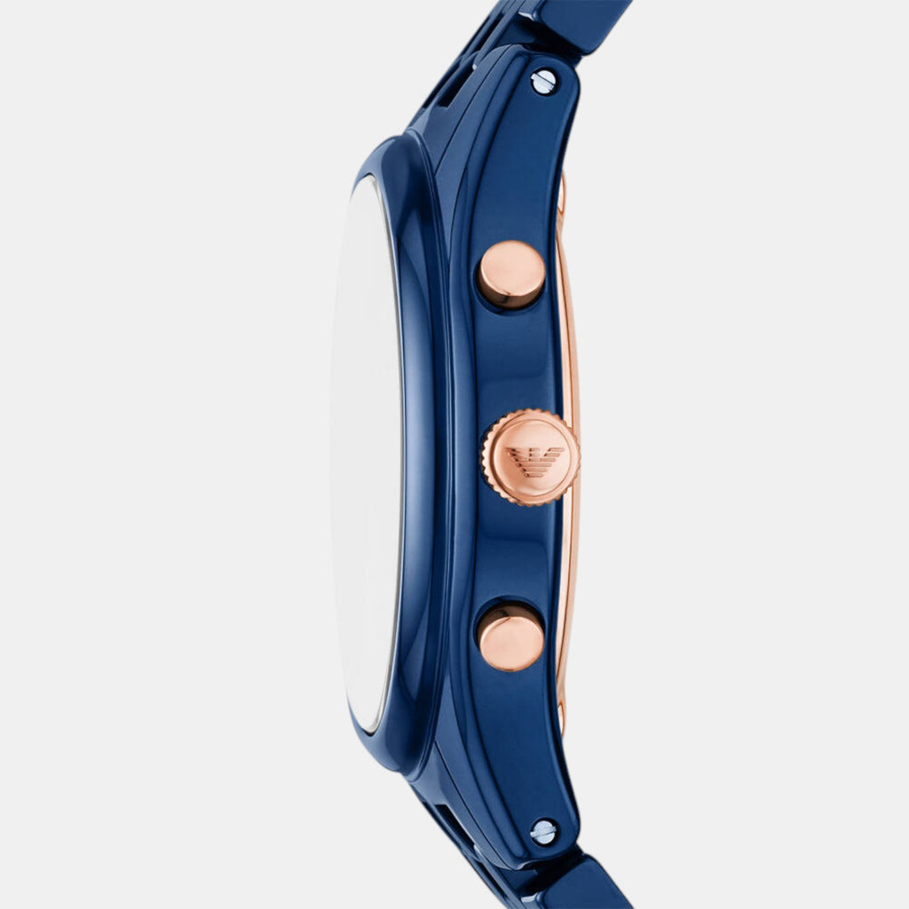 Men Quartz Blue Dial Chronograph Ceramic Watch AR70016