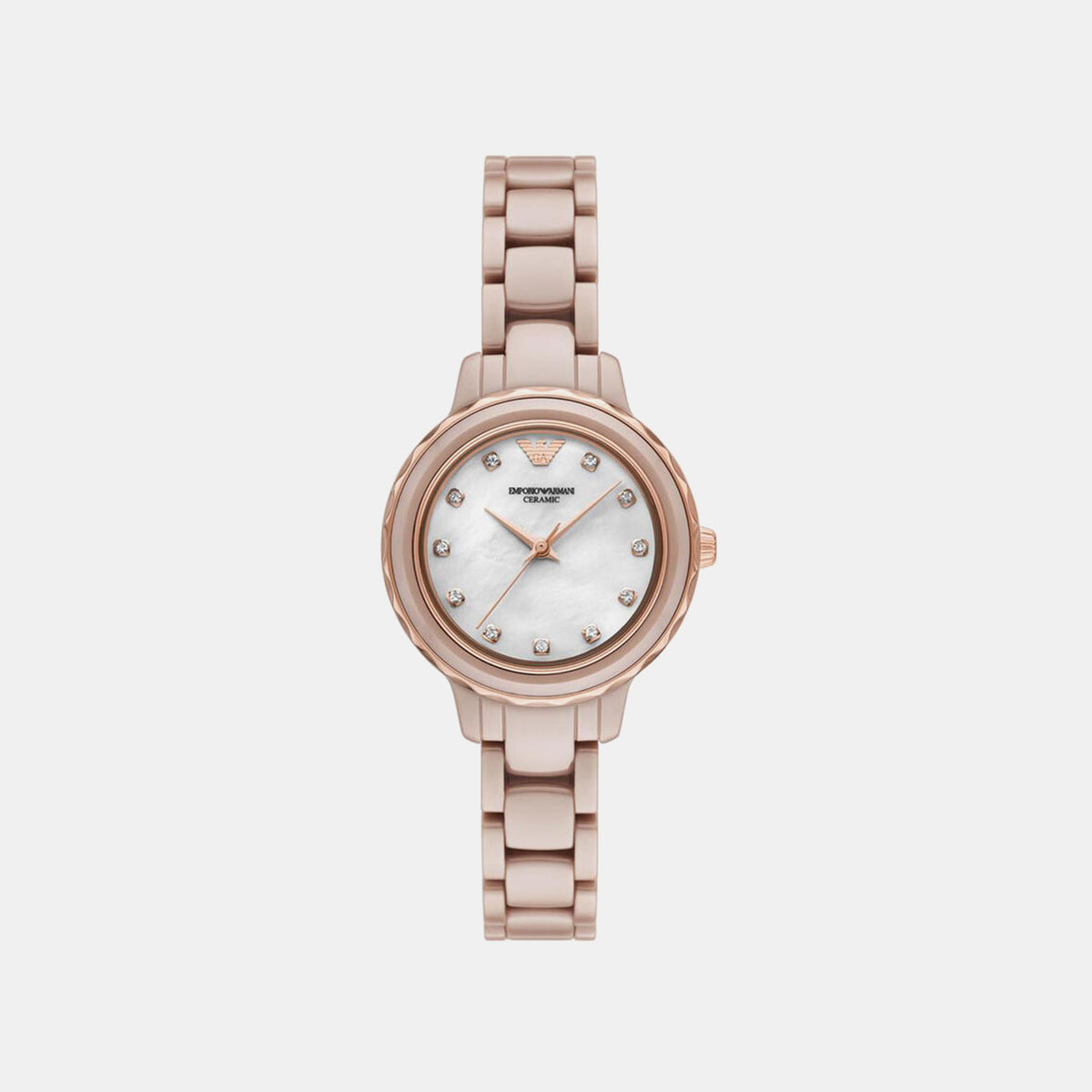 Women Quartz Mother Of Pearl Dial Analog Ceramic Watch AR70018