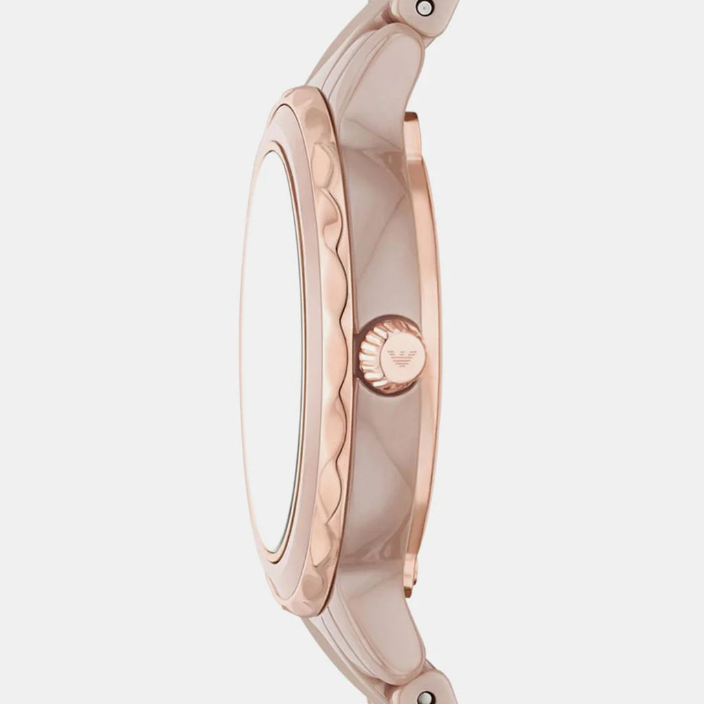 Women Quartz White Dial Analog Ceramic Watch AR70018