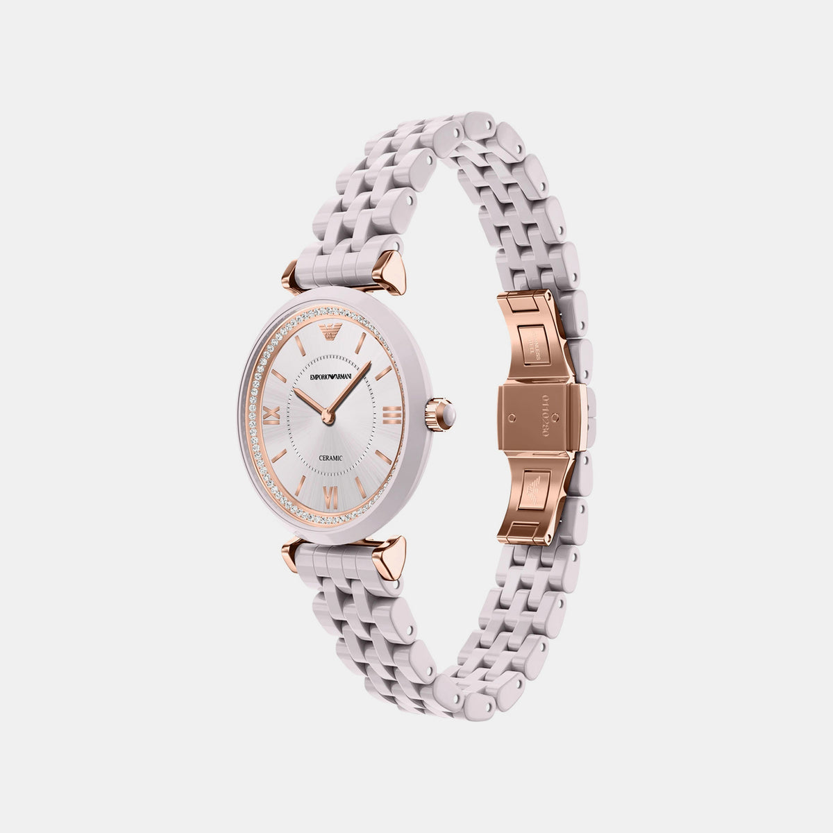Women Quartz Beige Dial Analog Ceramic Watch AR70019