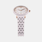 Women Quartz Beige Dial Analog Ceramic Watch AR70019