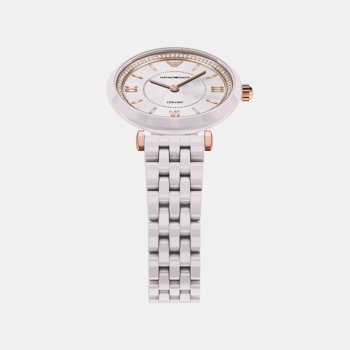 Women Quartz Beige Dial Analog Ceramic Watch AR70019