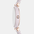Women Quartz Beige Dial Analog Ceramic Watch AR70019
