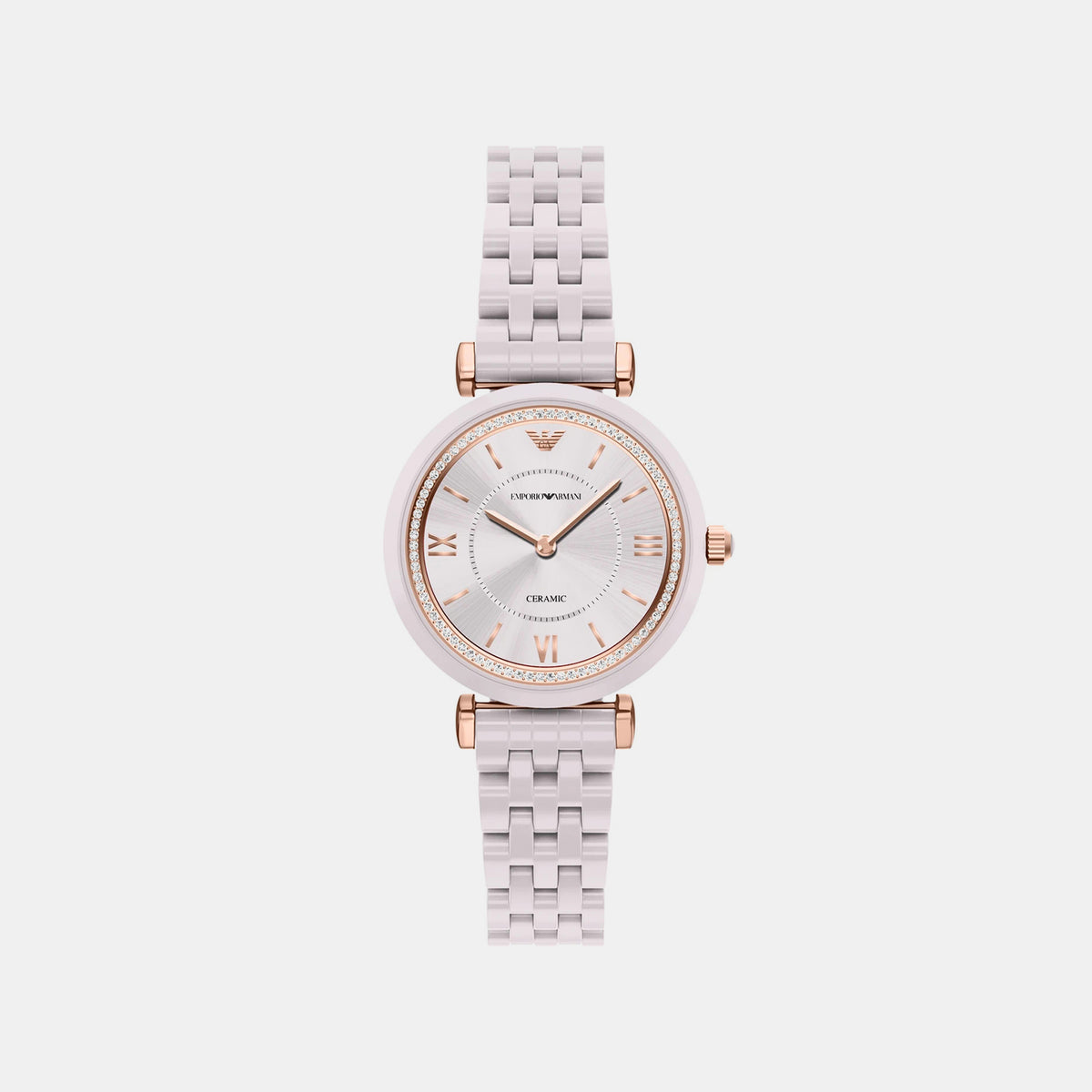 Women Quartz Beige Dial Analog Ceramic Watch AR70019