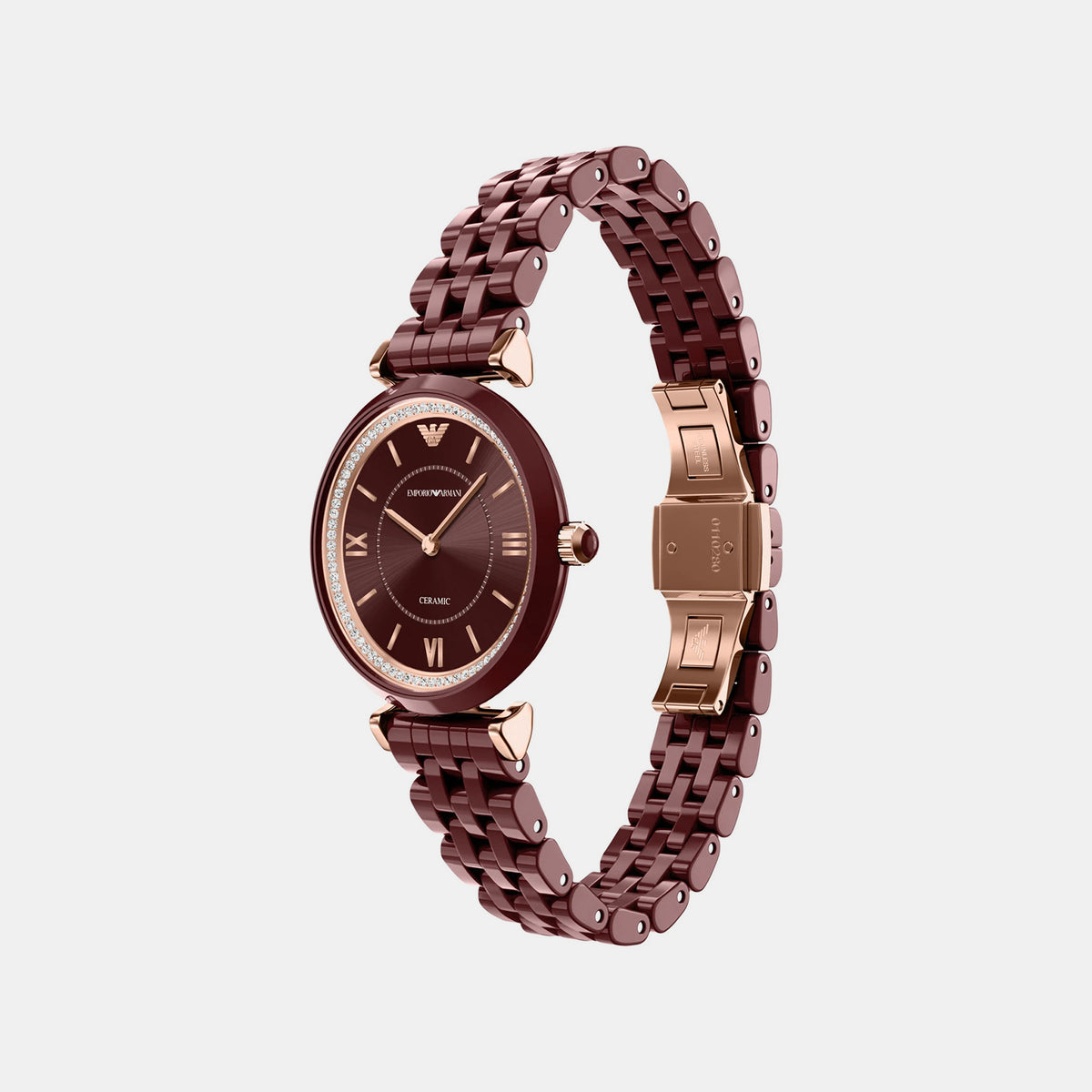 Women Quartz Brown Dial Analog Ceramic Watch AR70020